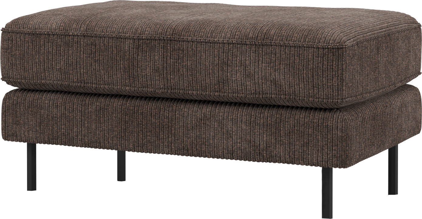 Skammel Puf Woood Rodeo  Rustbrun Ribstof 100  Polyester  H45xb84xd54