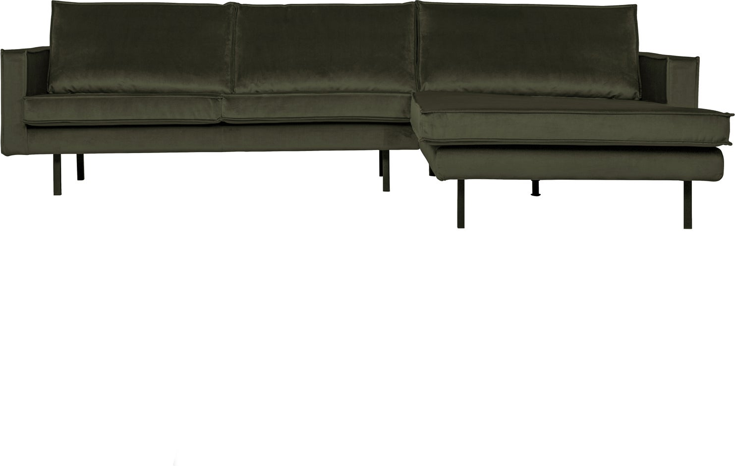 Loungesofa Woood Rodeo 300   Højrevendt Chaiselong  Mørkegrøn Velour