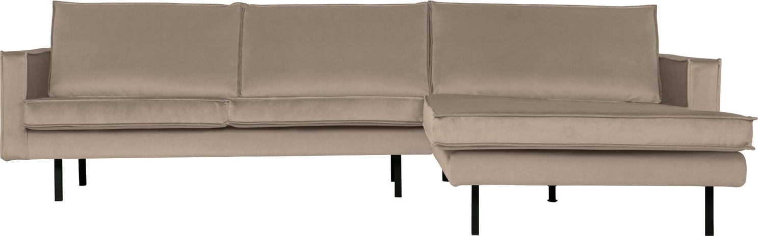 Loungesofa Woood Rodeo Højrevendt Chaiselong Khakigrøn Velour 300x155