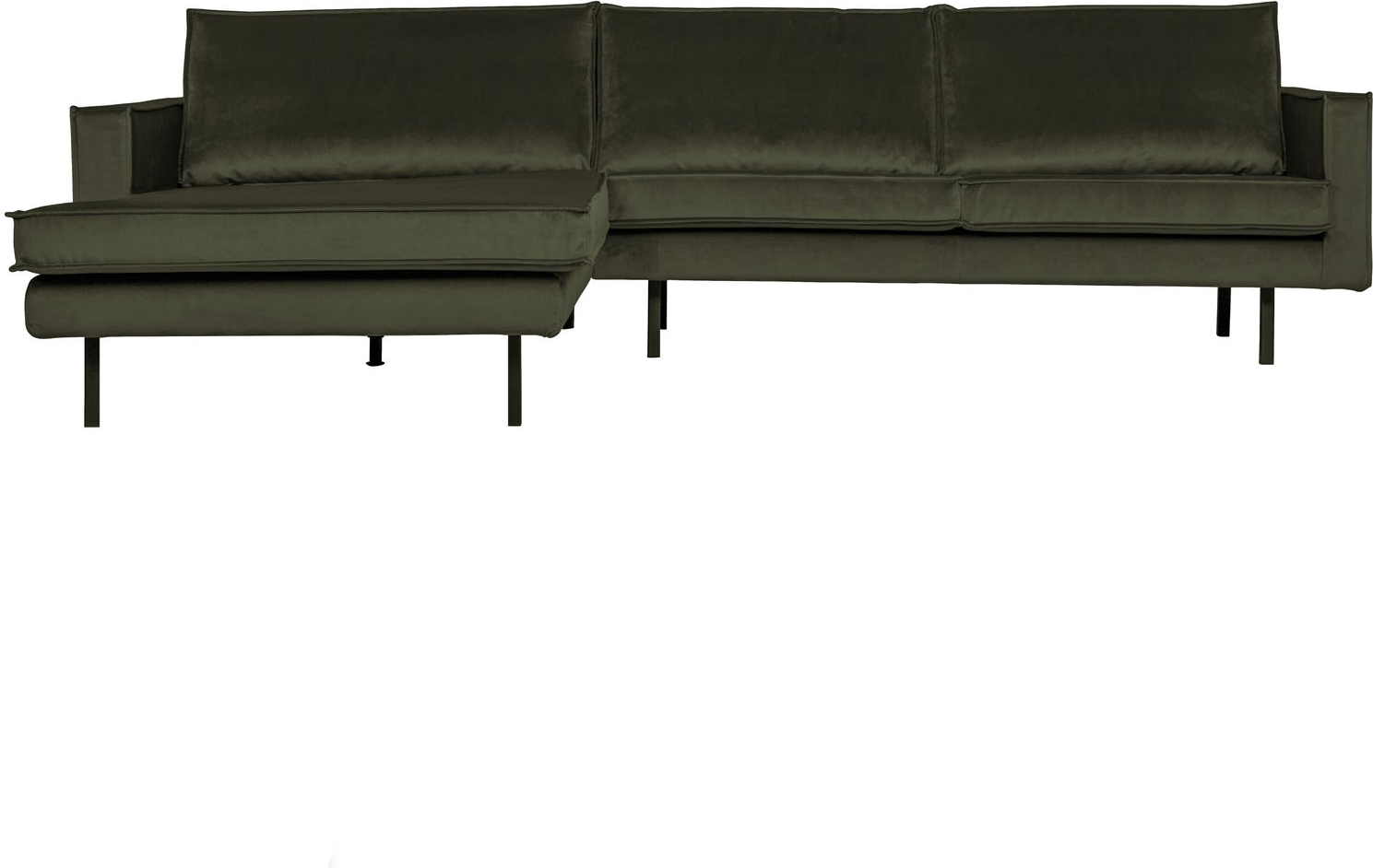 Loungesofa Woood Rodeo Venstrevendt Chaiselong 300x155   Mørkegrøn Velour