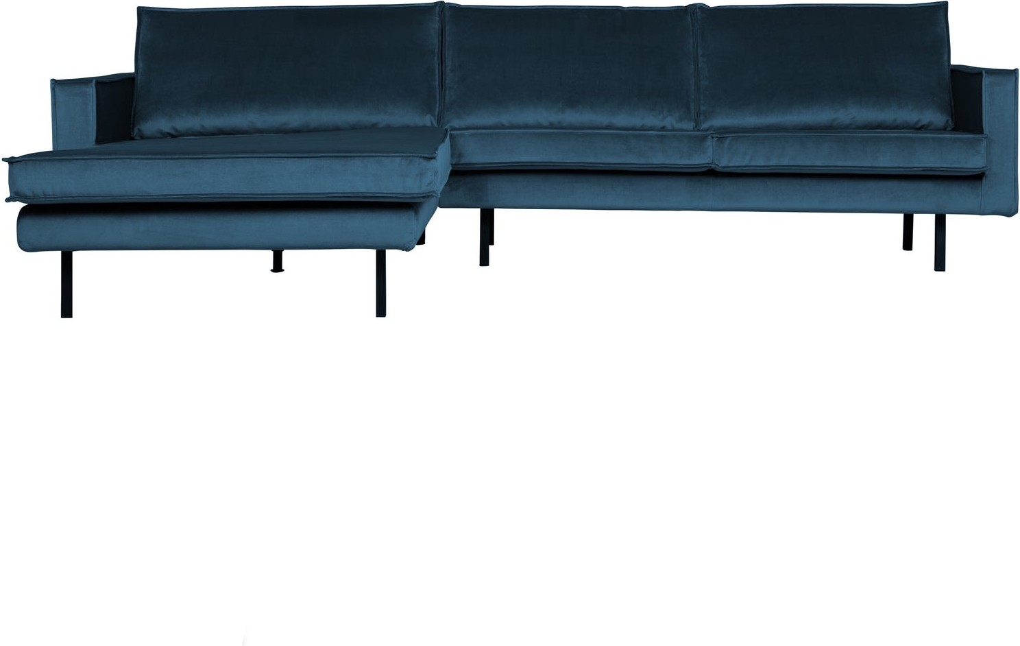 Loungesofa Woood Rodeo Venstrevendt Chaiselongue 300   Blå Velour Metalstel