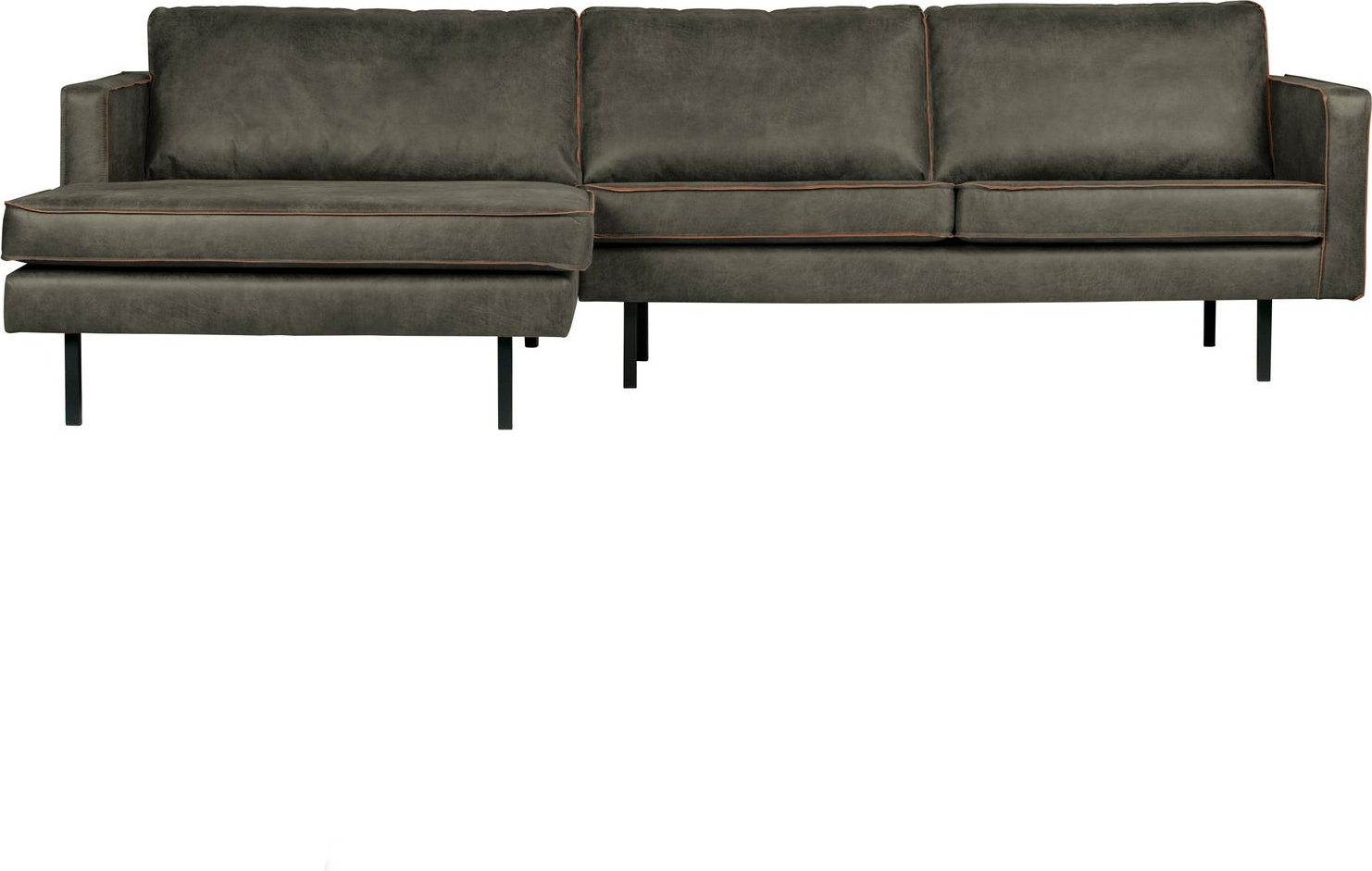 Loungesofa Woood Rodeo Venstrevendt Chaiselong 300   Ecoleder Armygrøn