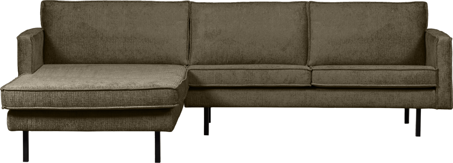 Loungesofa Chaiselong Woood Rodeo Venstrevendt  Bonsai Grøn Grov Velour