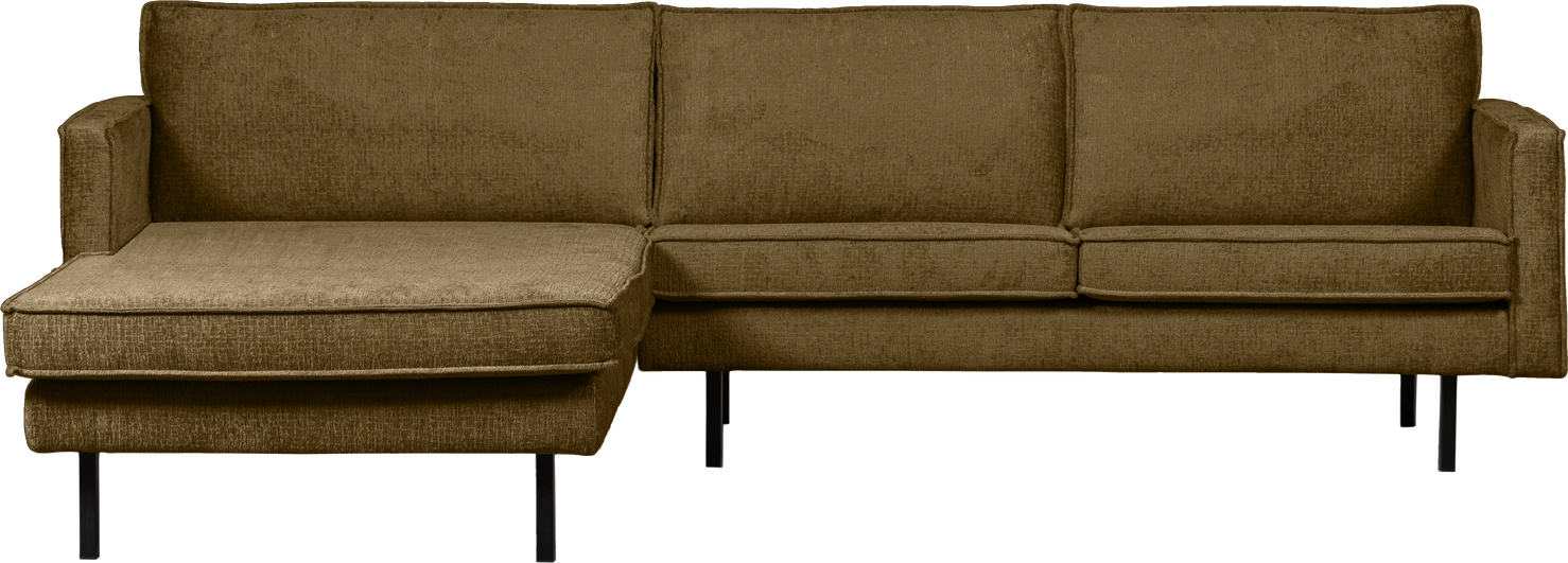 Loungesofa Woood Rodeo Venstrevendt Chaiselong 300x155   Grov Velour Guld 100  Polyester