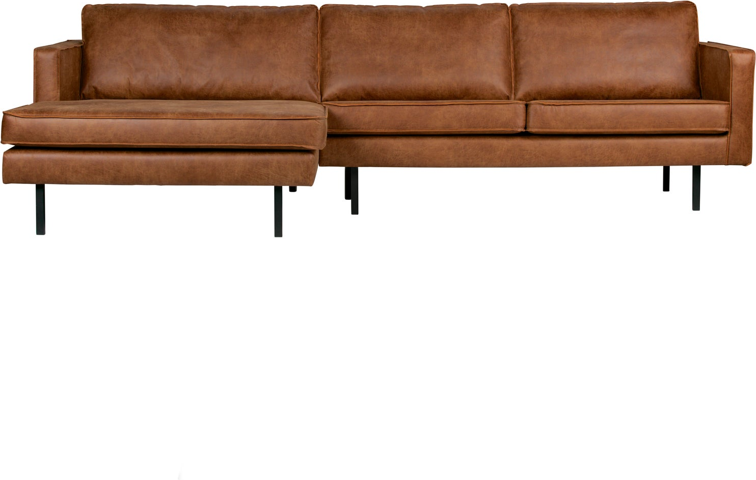 Loungesofa Woood Rodeo Venstrevendt Chaiselong 300x155   Cognac Ecoleather Kunstlæder