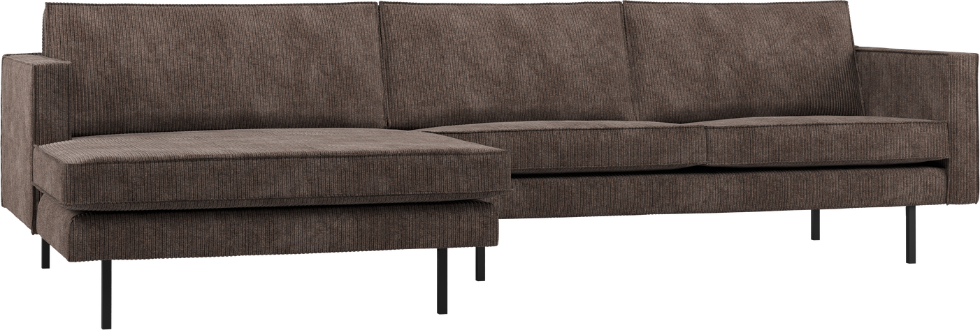 Loungesofa Woood Rodeo Venstrevendt Chaiselong 300x155   Brunt Ribstof 100  Polyester