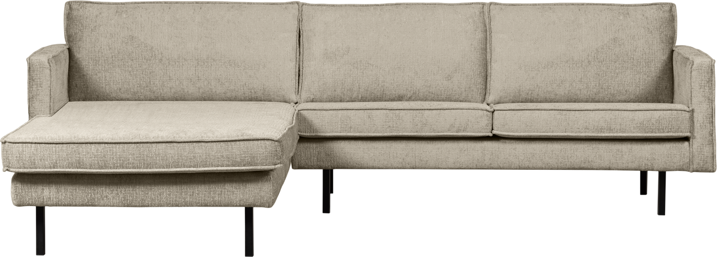 Loungesofa Woood Rodeo Venstrevendt Chaiselong  Grov Velour Wheatfield Beige  100  Polyester  Martindale 85 000