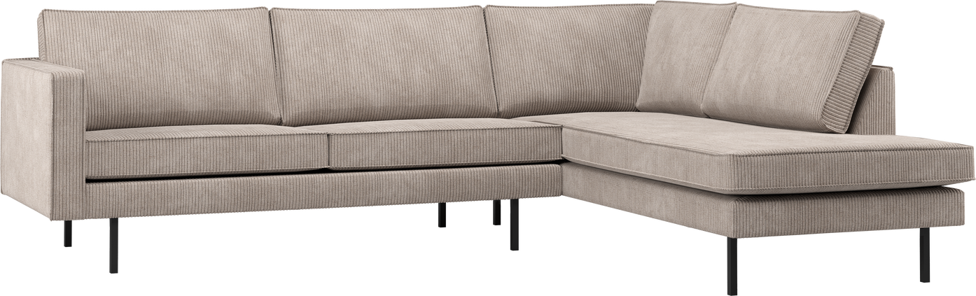 Højrevendt Hjørnesofa Woood Rodeo 266x213x85   Mørk Sand Remy Rib Jacquard 100  Polyester Fast Komfort
