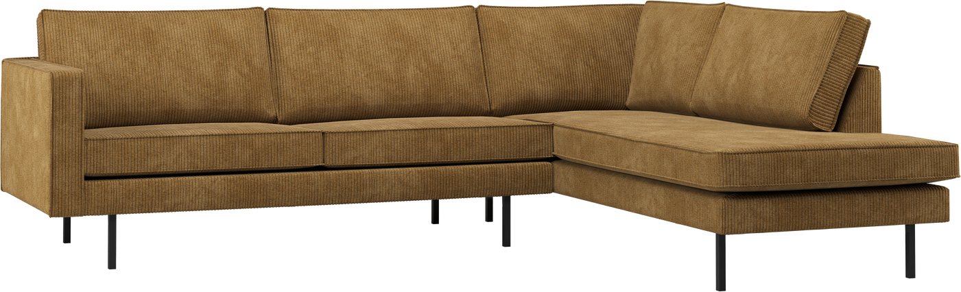 Højrevendt Hjørnesofa Woood Rodeo Honninggul Remy Rib Stof H85xb266xd213