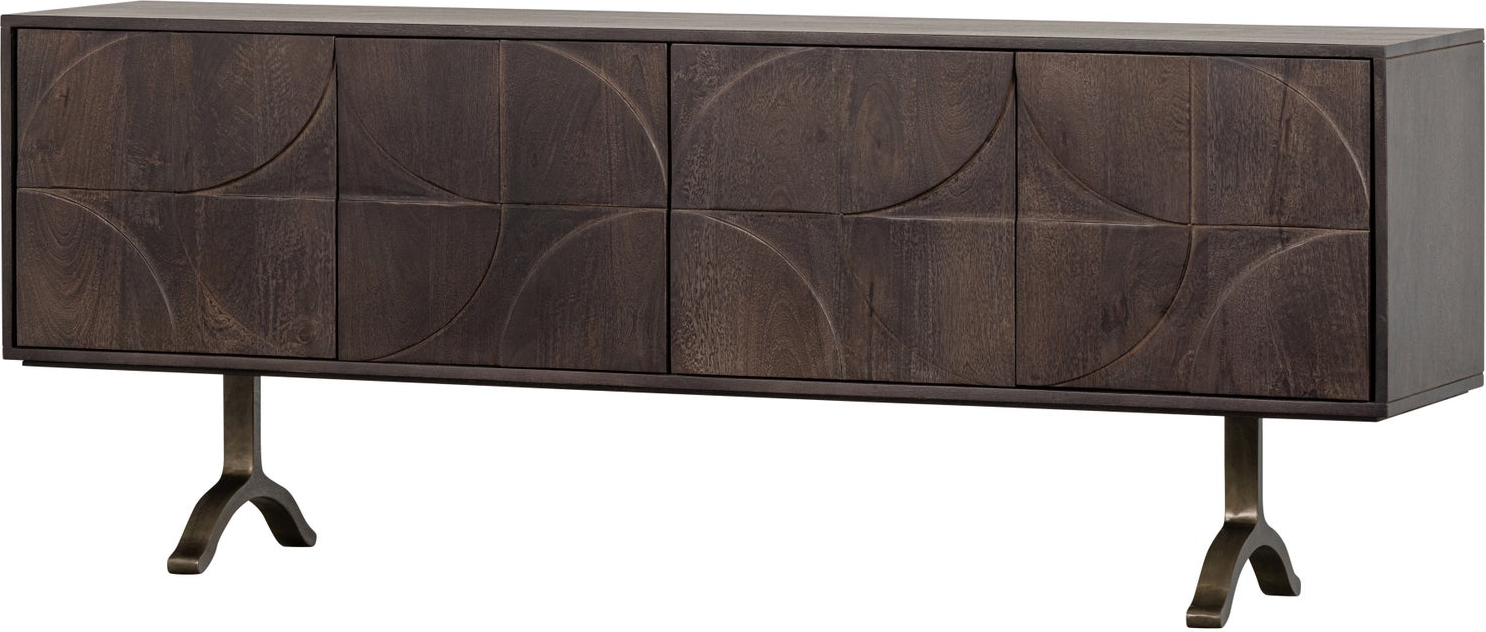 Skænk Woood Collection   Mangotræ Med Valnødfinish H70ã B180ã D40   Brun    Låger  Kabelhuller