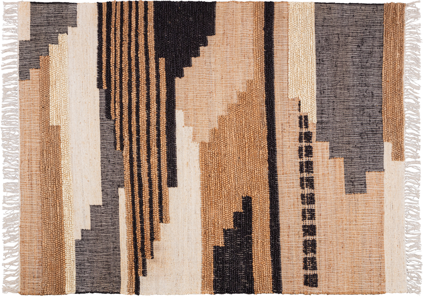 Gulvtæppe Woood Collection 170x240   Natur Multifarvet Jute-bomuld Grovvævet