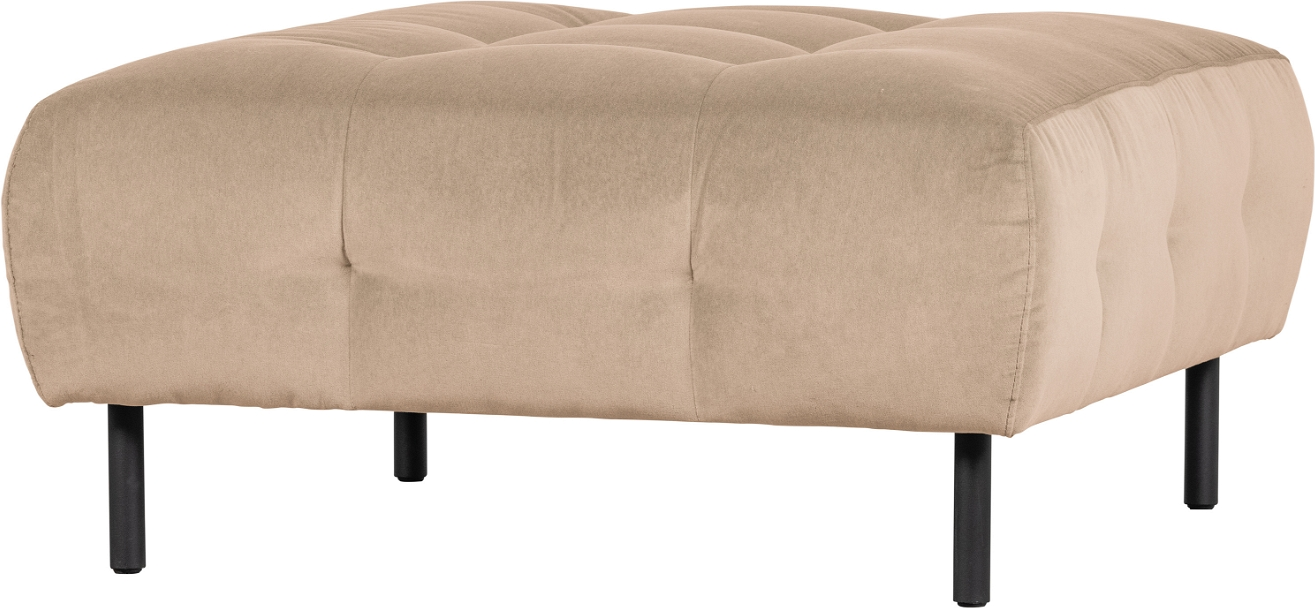 Stilfuld Beige Loma Fløjl Puf - Elegant Hjemmeindretning