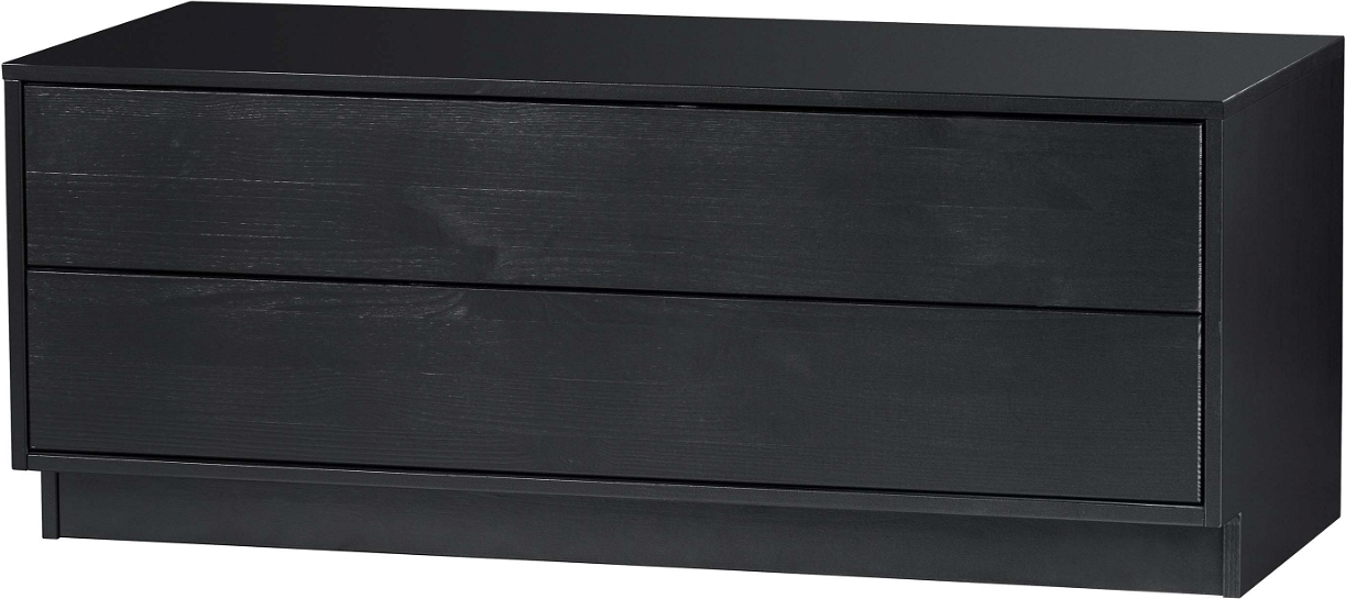 Skænk Woood Exclusive Finca Opbevaringsskænk   Massivt Fyrretræ Med Tryk-for- -åbne  Mat Sort 100x40x40
