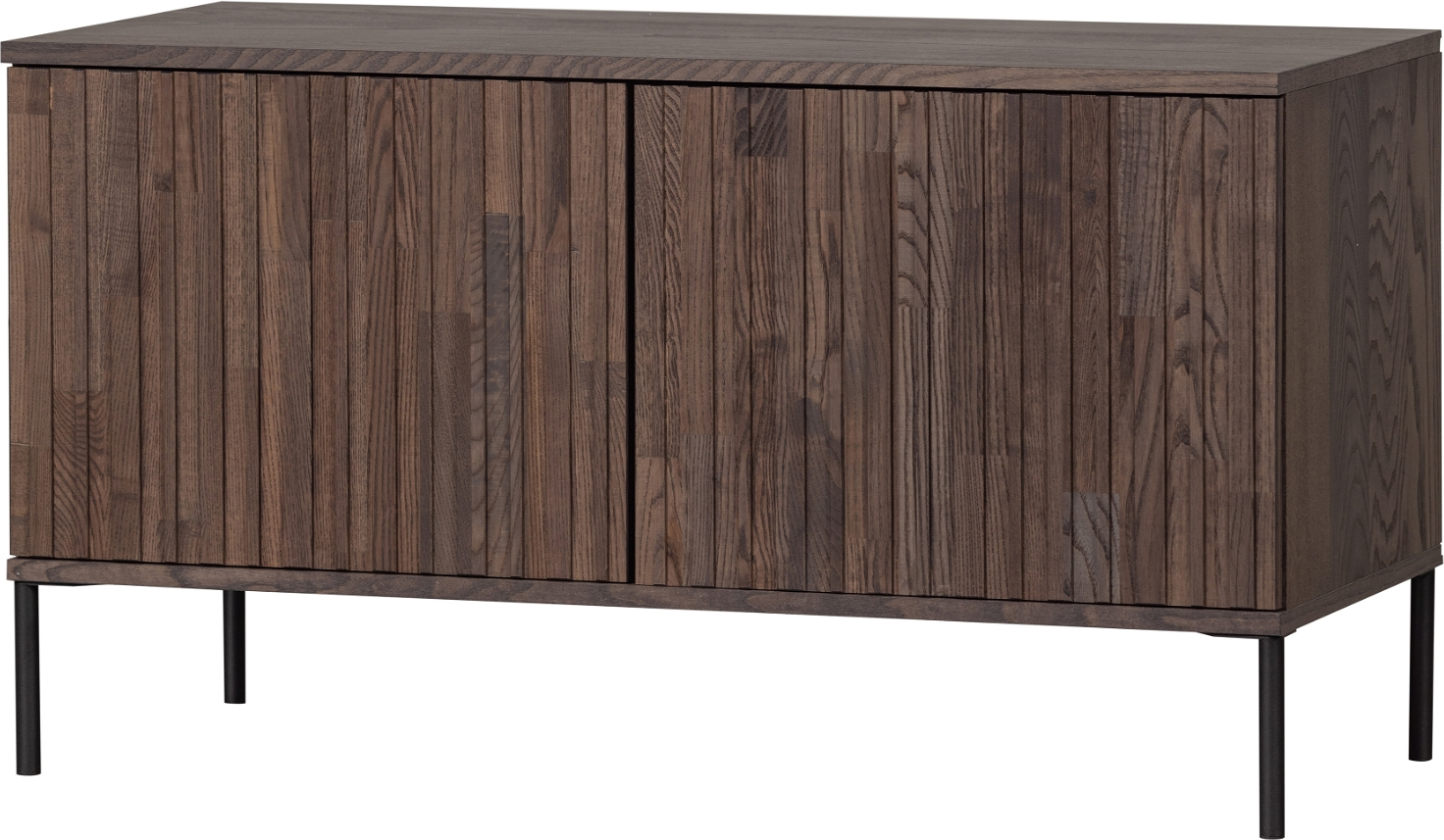 Elegant Skænk i Brun Ask med Sort Metalbase - Woood Exclusive
