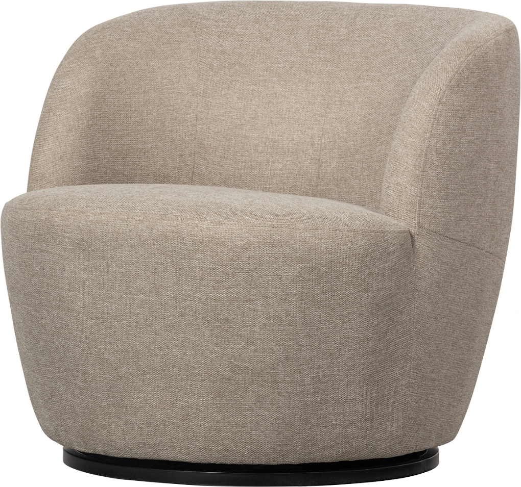 Loungestol Woood Exclusive Serra   Sandfarvet Vævet Polyester Med Drejefunktion   75ã 70ã 77