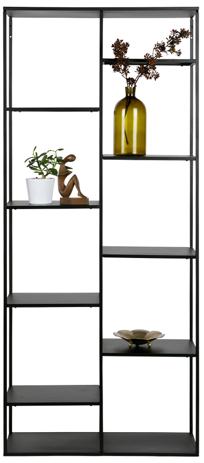 Rumdelende Reol Woood Exclusive June Sort Metal   Hylder H195xb85xd35