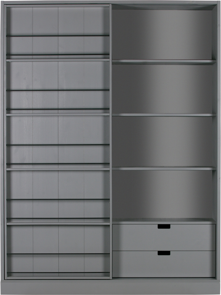 Skydedørsskab Woood Exclusive Swing Grå Fsc-certificeret Fyrretræ H200xb150xd46