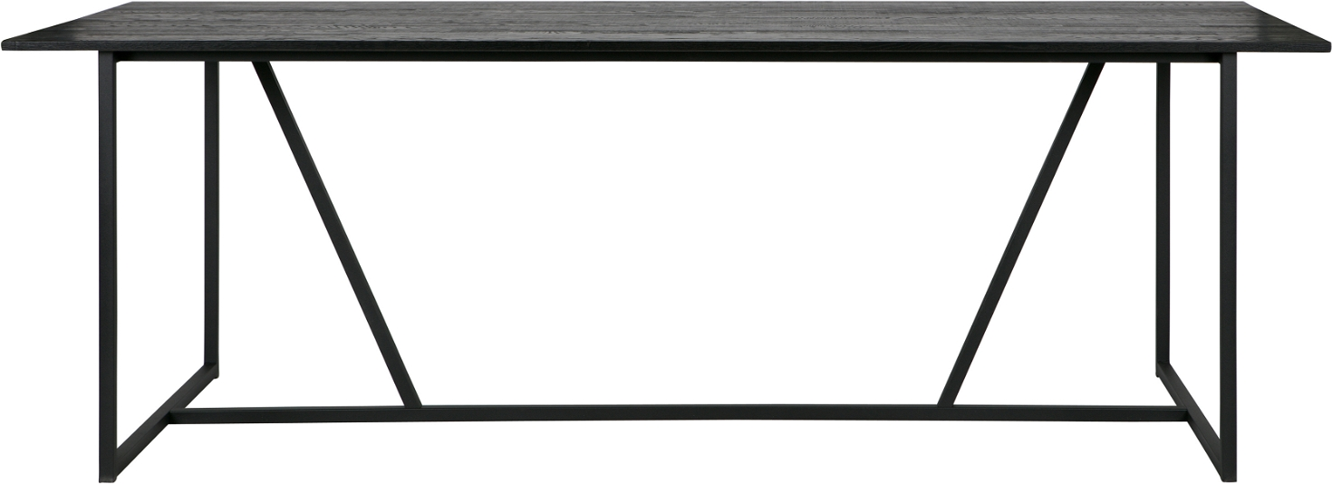 Spisebord Woood Exclusive Silas   Fsccertificeret Sort Ask Med Sort Metalstel  220x90x75