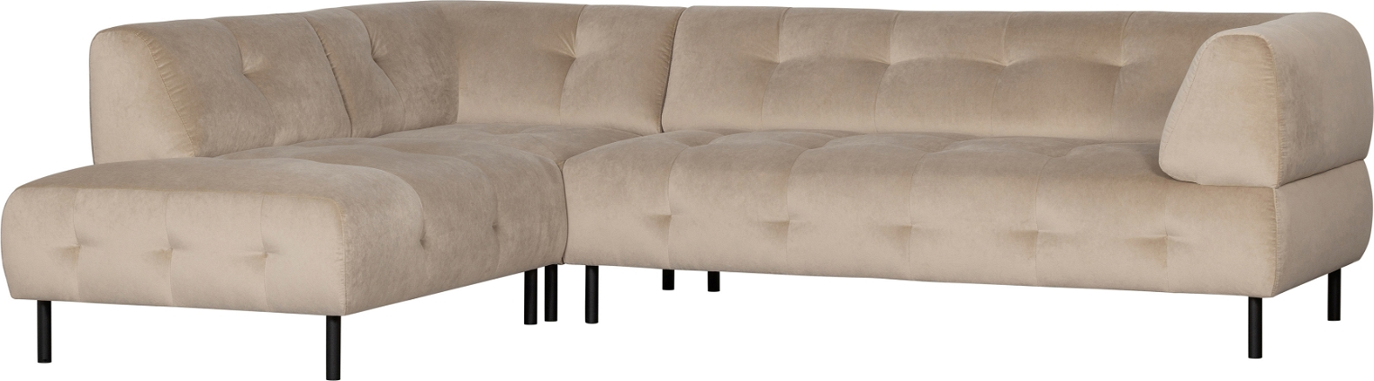Eksklusiv Hjørnesofa Woood Lloyd i Vasket Fløjl Beige