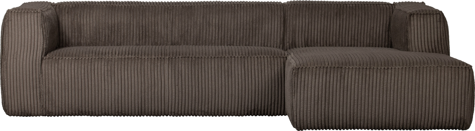 Elegant Højrevendt Hjørnesofa i Brun Fløjl – Komfortabel Stil
