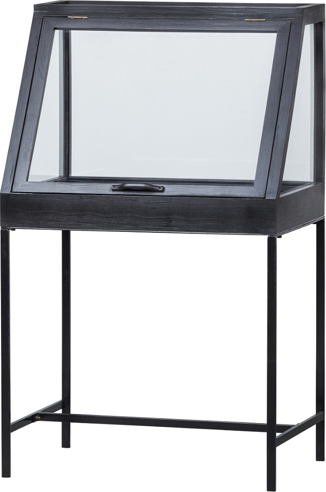 Displayskab Woood Exclusive Dido   Sort Træ Med Sikkerhedsglas H109ã B65ã D45