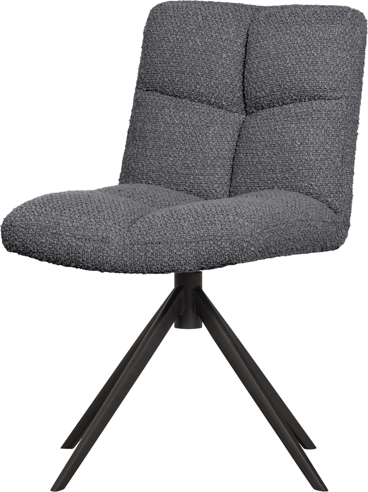 Spisebordsstol Woood Exclusive Vinny Med Drejefod Grå Boucléstof H80xb45xd48