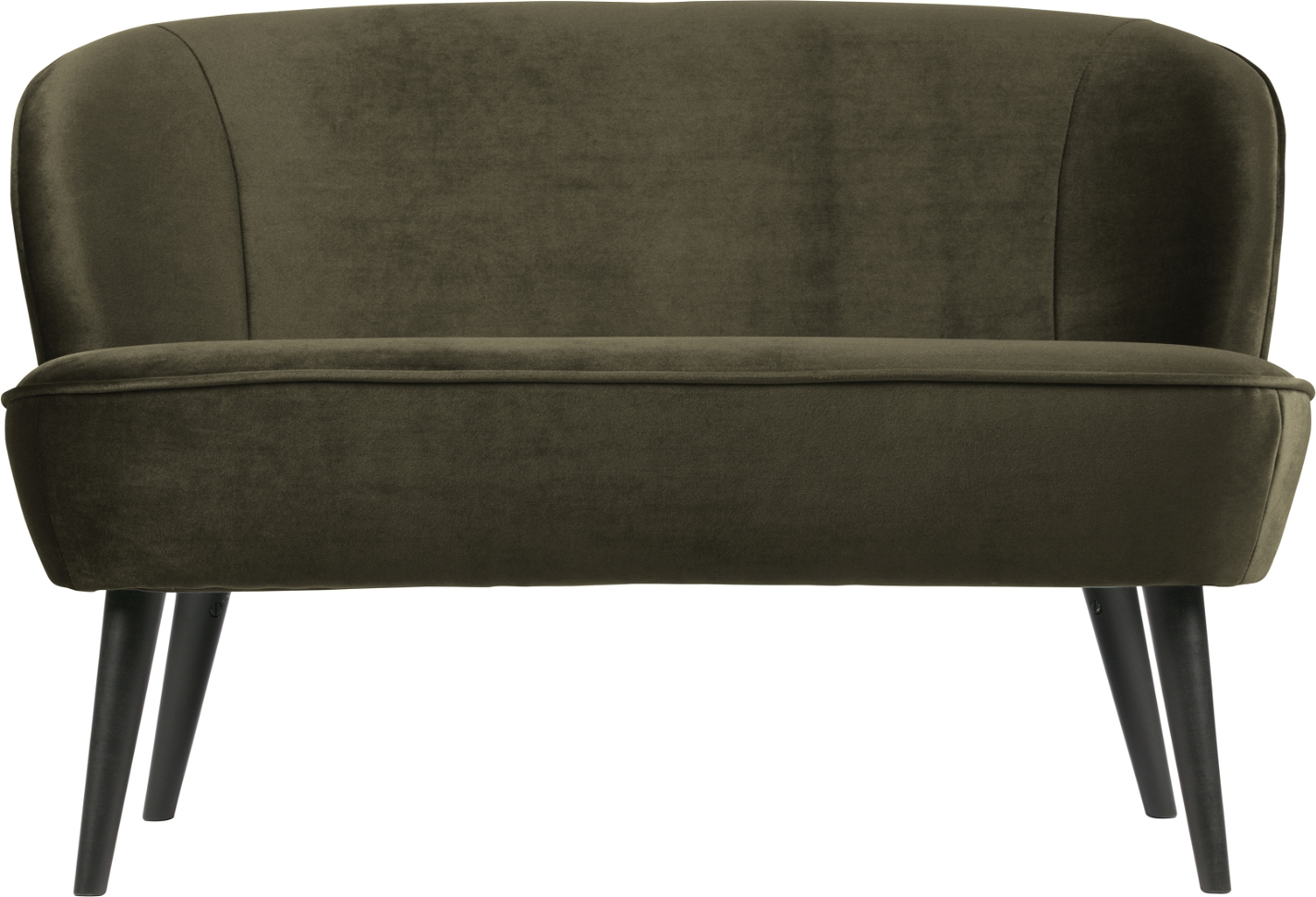 -personers Sofa Woood Sara Mørkegrøn Fløjl 110x72x73