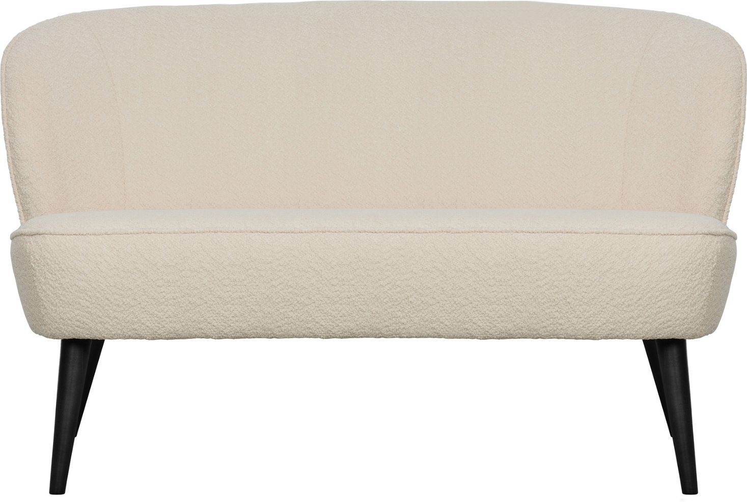 2-personers Sofa Woood Sara i Hvid Bouclé - Elegance til Stuen