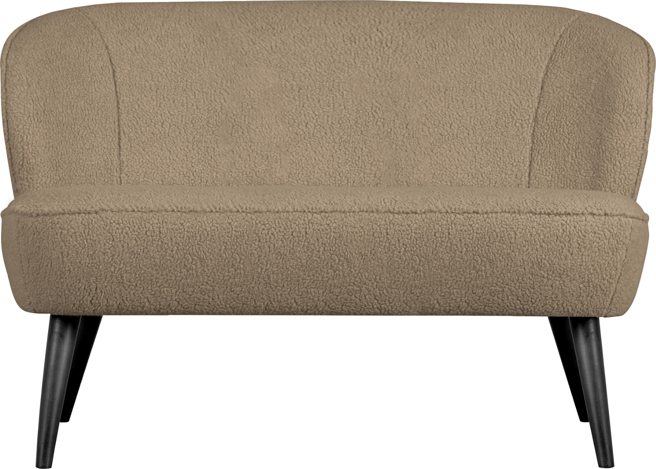 -personers Sofa Woood Sara   Sand Teddy-stof   Polyester Med Fsc-birkeben  110ã 72ã 73