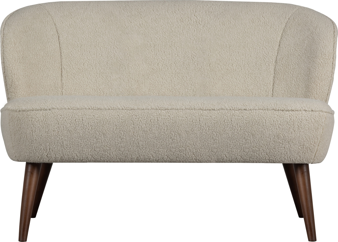 2-personers Sofa Woood Sara i Off-white Teddystof