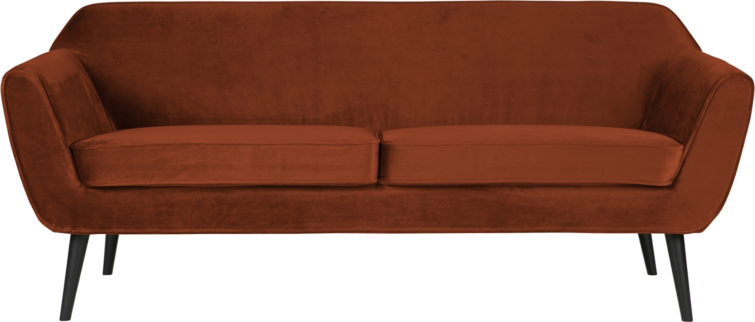Loungesofa Woood Rocco Fløjlssofa   Orange Fsc-certificeret Ramme 187x82x75