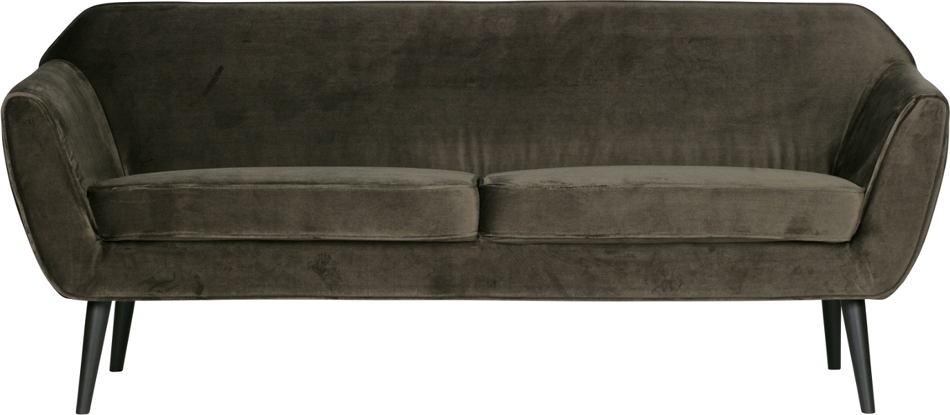Elegant Loungesofa Woood Rocco i Mørkegrøn Fløjl