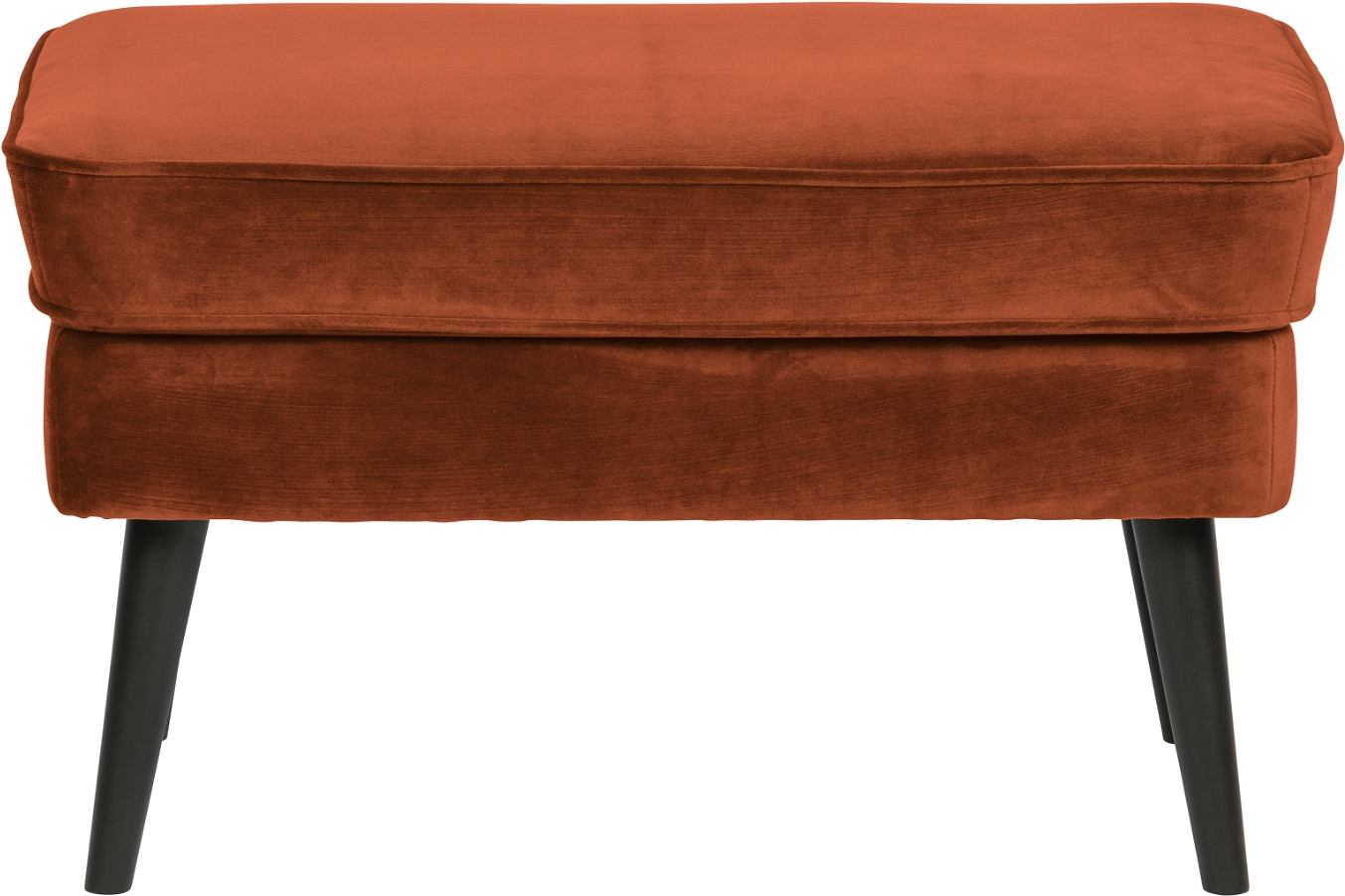 Fodskammel Puf Woood Rocco Fløjl Orange H47ã B51ã L77