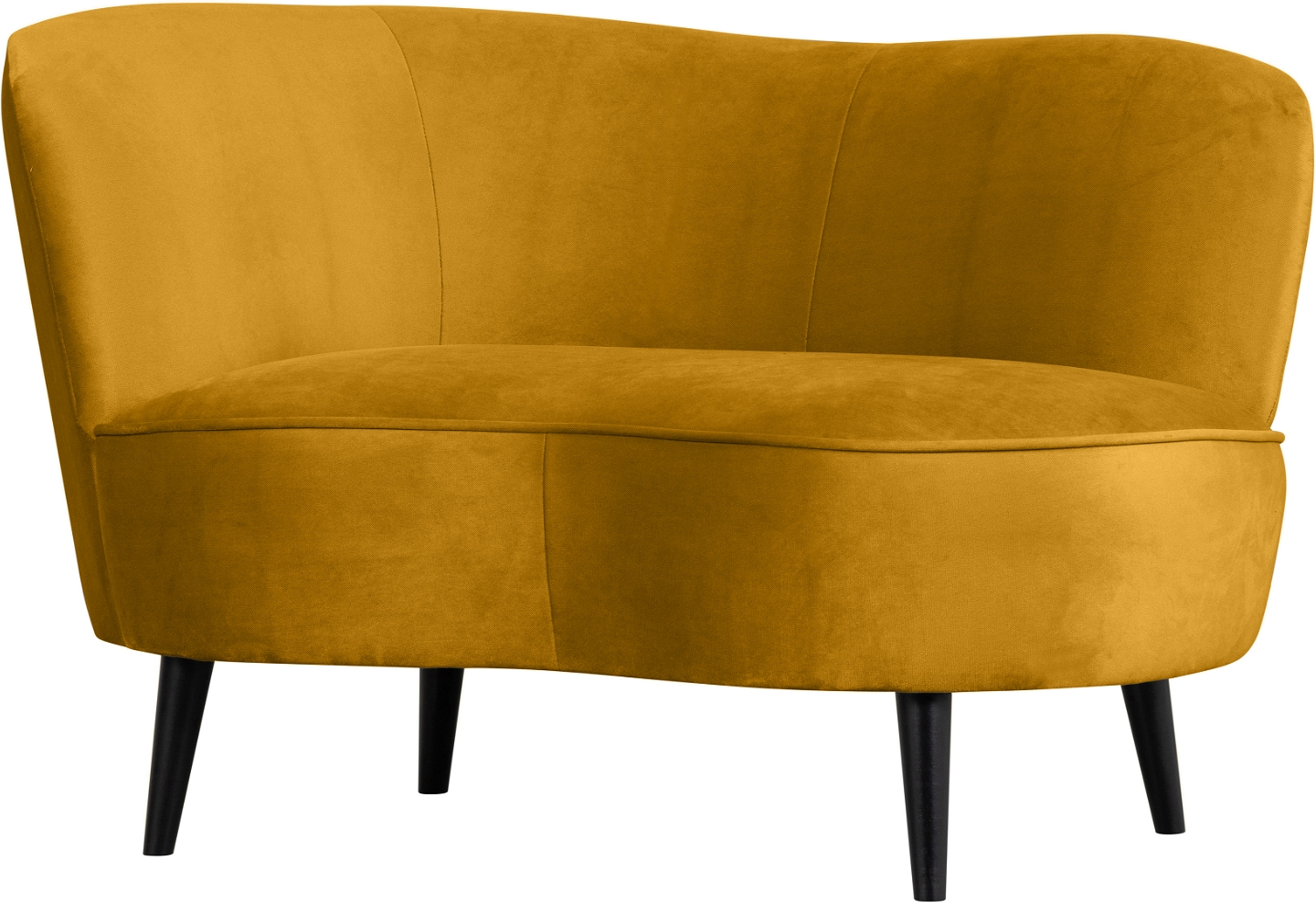 Loungesofa Woood Sara - Venstrevendt i Solgul Polyester