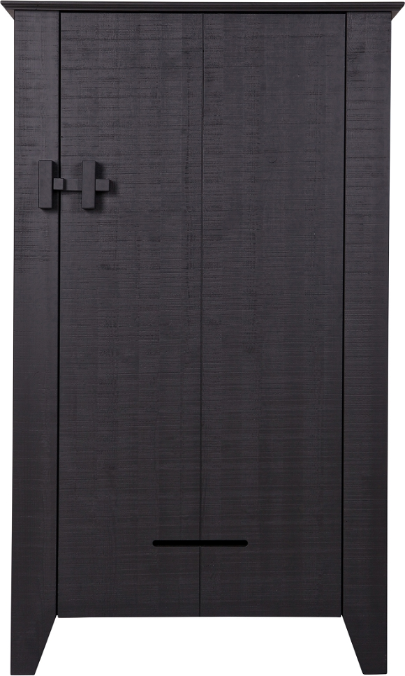 Opbevaringsskab Woood Gijs 142x85x38   Sort   Rustikt Fsc-fyrretræ Med Landlig Charme