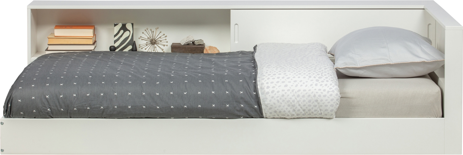 Moderne Hjørneseng i Hvid - Pladsbesparende Design!
