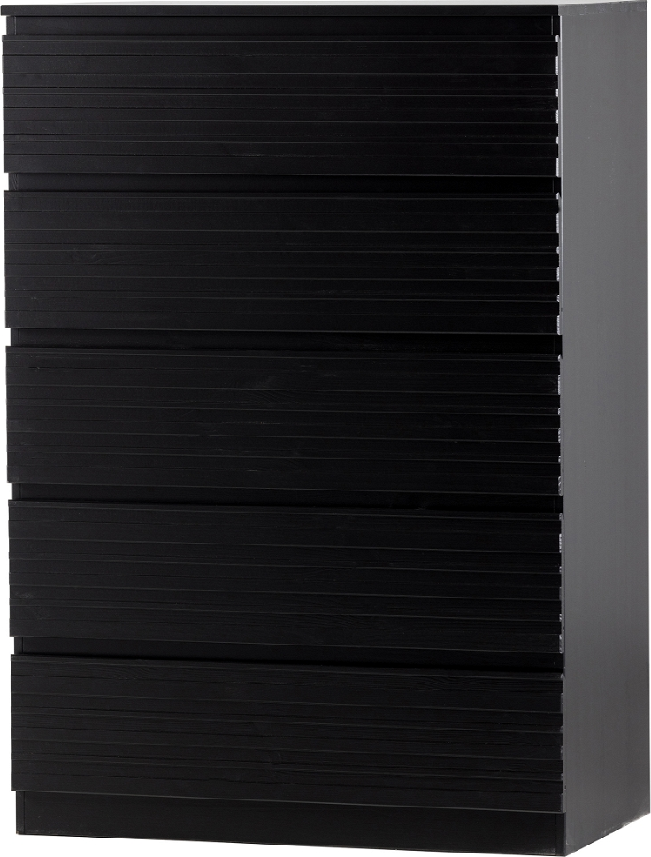 Kommode Woood Jente Mat Sort  Fsc-certificeret Fyrretræ    Skuffer Med Soft-close  120ã 83ã 46