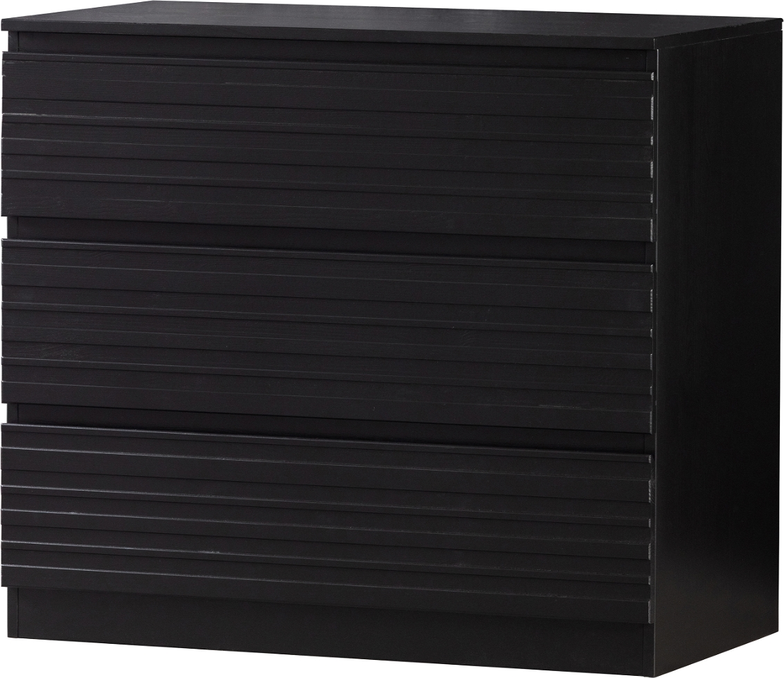 Kommode Woood Jente Sort   Fsc-fyrretræ   Skuffer Soft-close H75ã B83ã D46