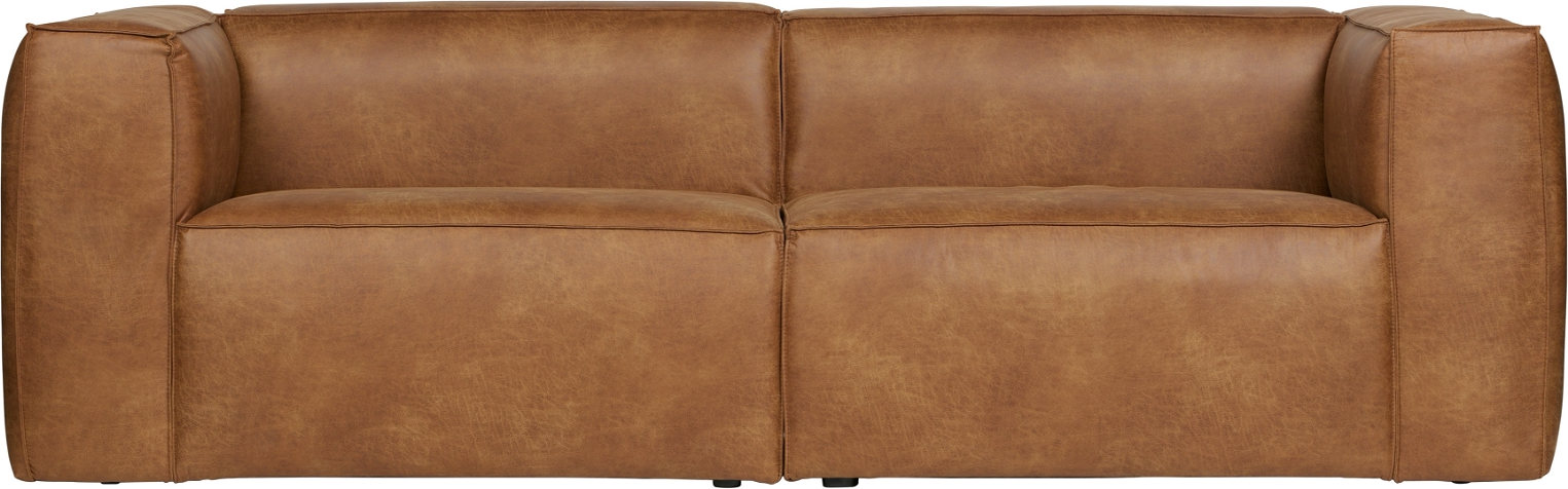 Elegant 3-personers Læder Sofa i Lysebrun - Stil og Komfort