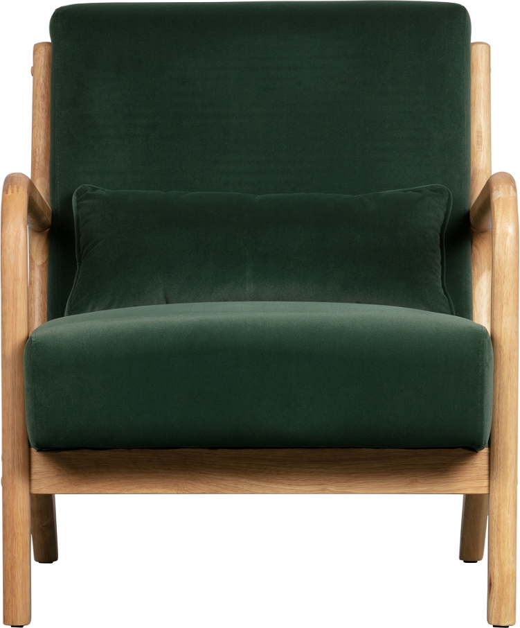Loungestol Woood Mark Grøn - Retro-chik Fløjlstil