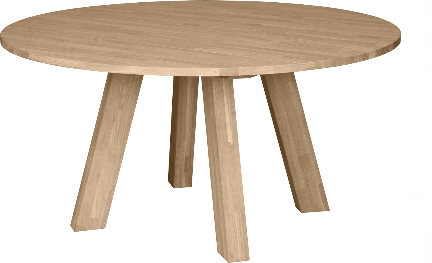 Rundt Egetræ Spisebord Woood Rhonda - Naturlig Finish