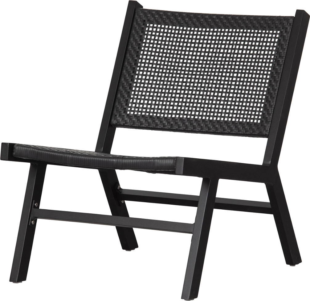 Loungestol Woood Puk   Sort Aluminium-lænestol Med Flettet Polyethylen  H72ã B57ã D78     -   Udendørs
