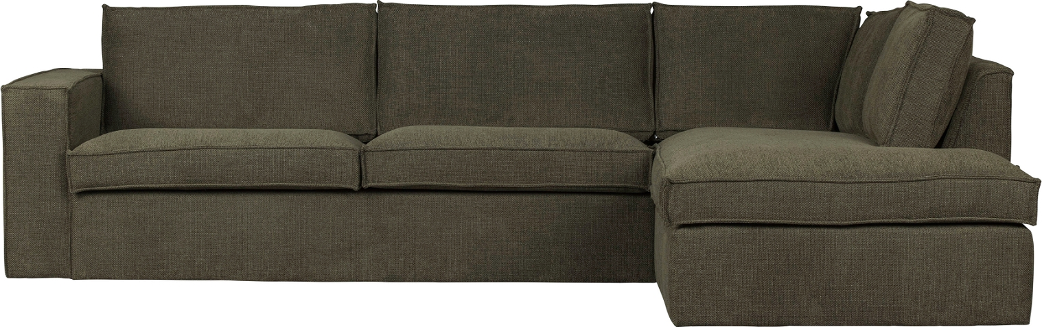 Hjørnesofa Højrevendt Woood Freddie Bouclé Polyester Mørkegrøn 283ã 197ã 90