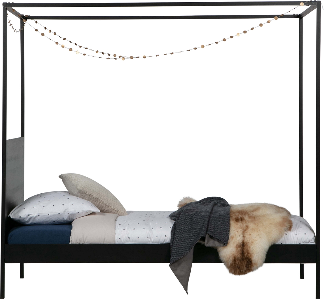 Dani Elegant Himmelseng i Sort Metal - Moderne Designtilbud