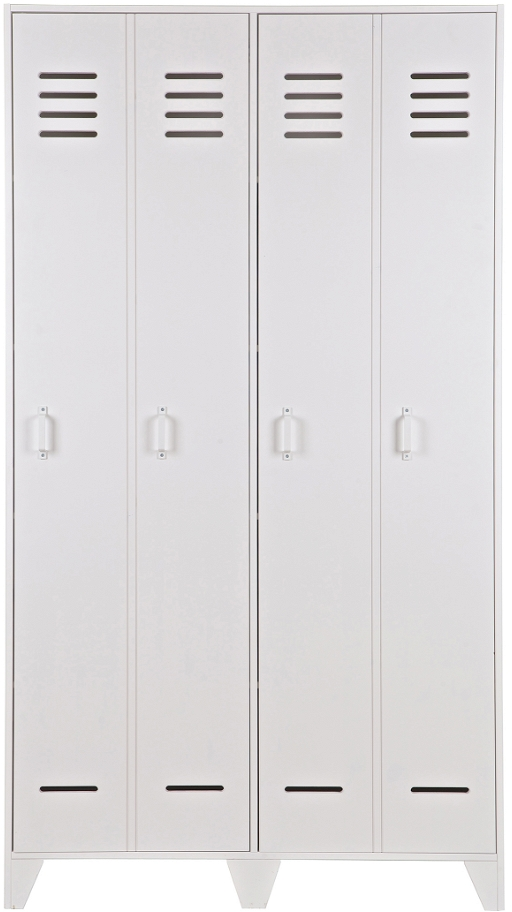 Locker Woood Stijn Opbevaringsskab   Massiv Fyrretræ Hvid H187ã B103ã D40