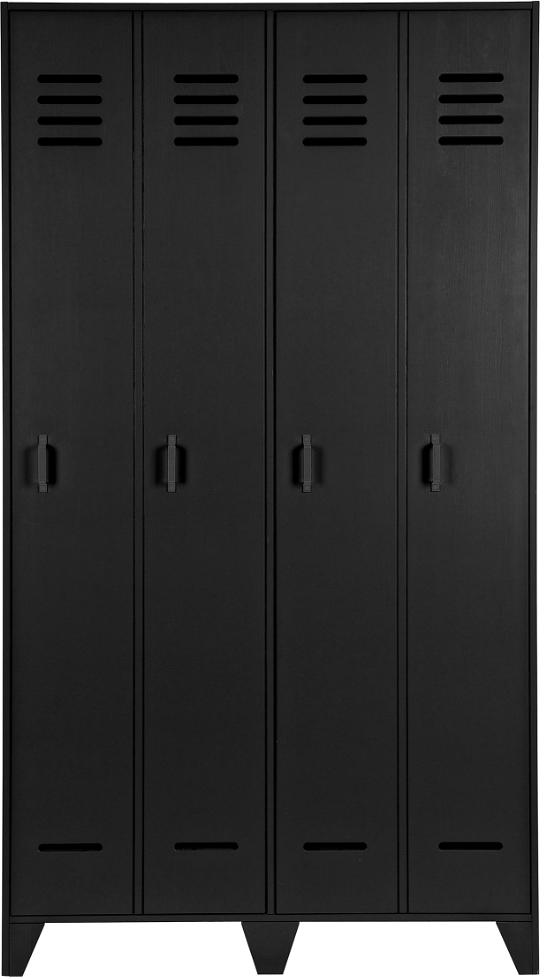 Woood Stijn Locker Skab   Sort Fyrretræ H187ã B40ã D103       Døre     Hylder   Minimalistisk Opbevaring Til Hjem   Kontor