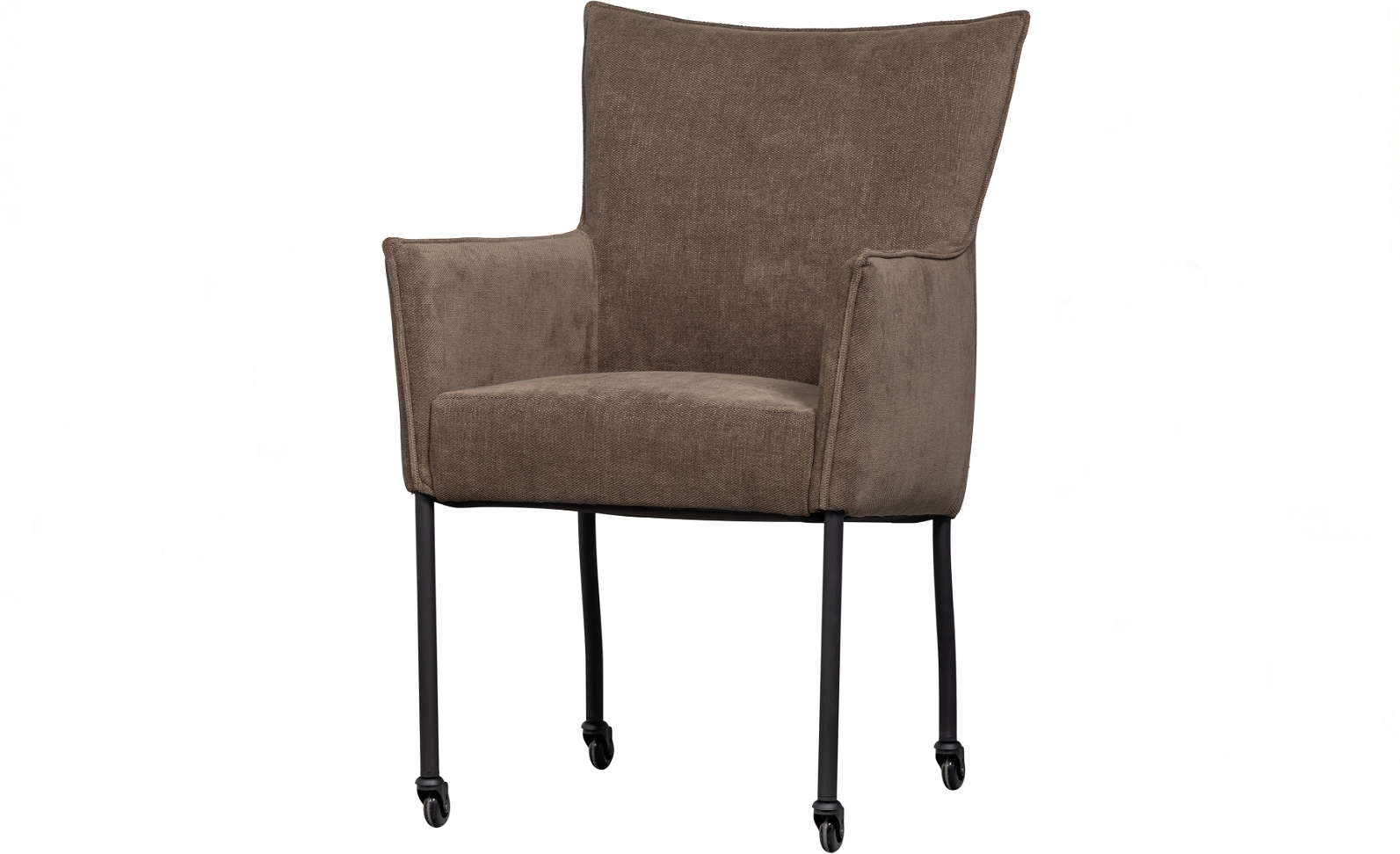 Elegant Brun Spisebordsstol med Hjul - WOOOD Design