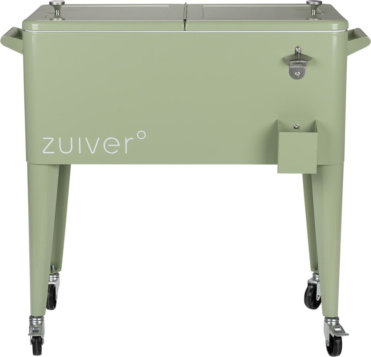 Køleboks Zuiver Støvet Grøn Polypropylenplast Til Indendørs Udendørs Brug Med Hjul Flaskeåbner 84 5x39x78