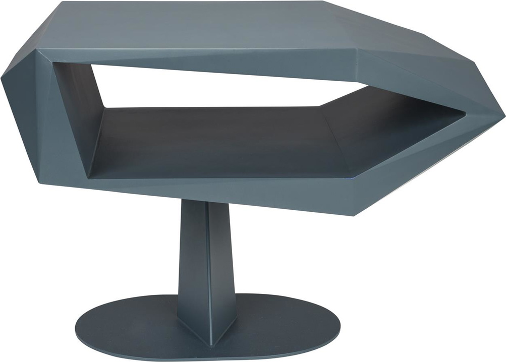 Sidebord Småbord Zuiver North Askegrå   Asymmetrisk Harpiksbord Med Jernramme Til Stue   Soveværelse 60x40x40