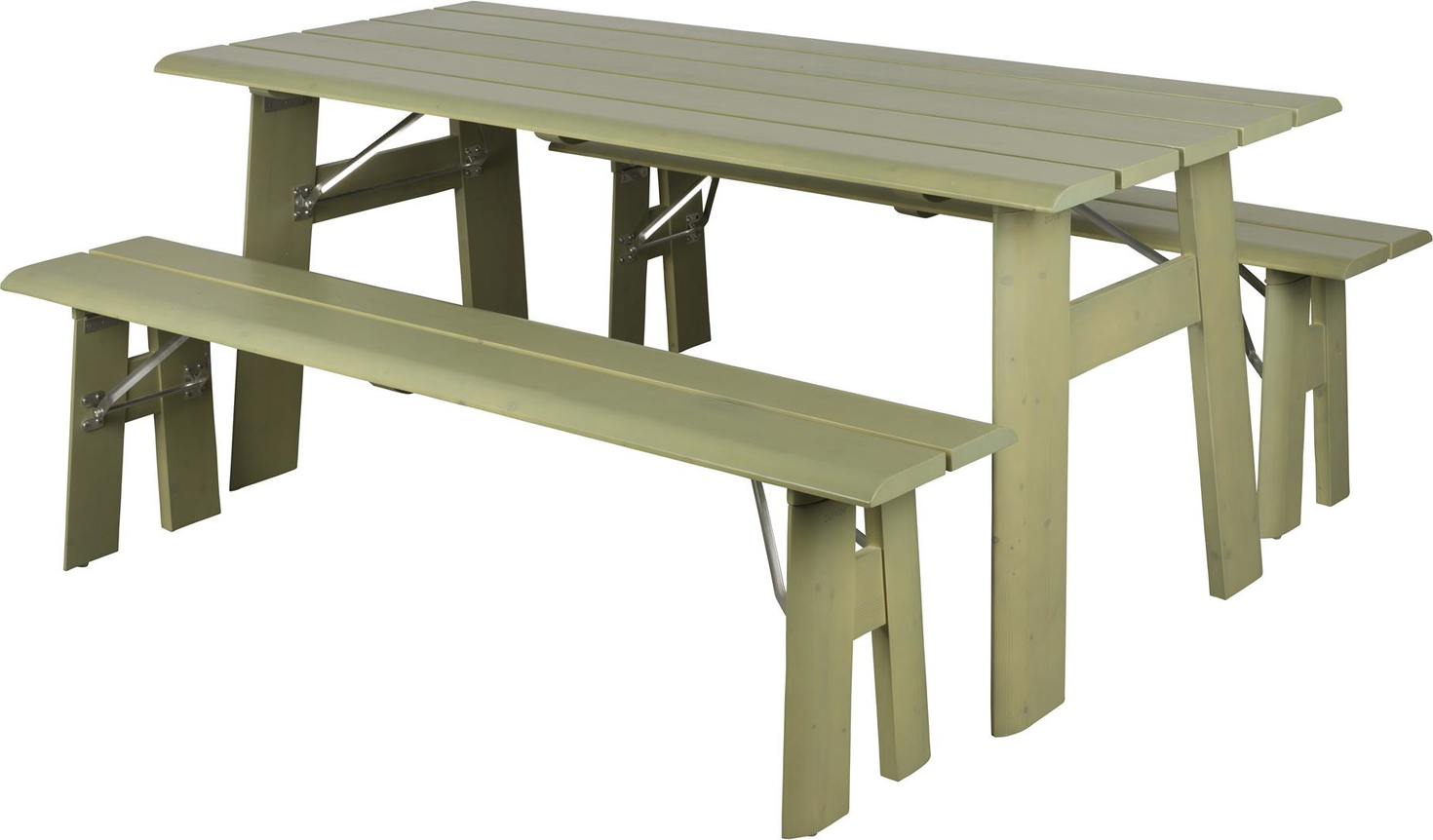 Udendørs Bænkesæt Zuiver Avenue Foldbart Fyrretræ Taupe 180x75x79